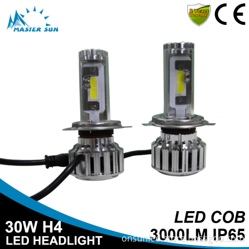 Manufacturer 30W 3000 lumen car h4 led headlight bulbs led headlight restoration kit cob led light car led headlight